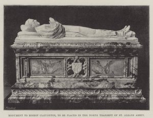 Monument til biskop Claughton, der skal placeres i det nordlige tværskib i St. Albans Abbey af English Photographer
