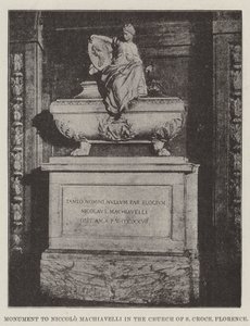 Monument til Niccolo Machiavelli i S Croce-kirken, Firenze af English Photographer