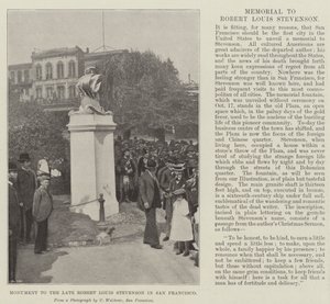 Monument til afdøde Robert Louis Stevenson i San Francisco af English Photographer