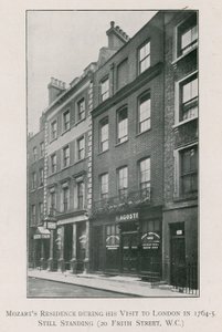 Mozarts bolig på 20 Frith Street, Soho af English Photographer