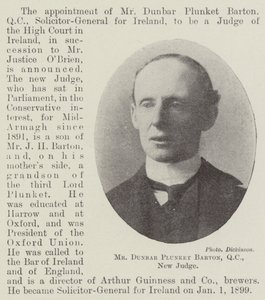 Mr. Dunbar Plunket Barton, QC, ny dommer af English Photographer