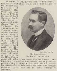 Evelyn Cecil, det nye parlamentsmedlem for East Herts af English Photographer
