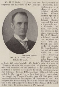 H E Duke, QC, MP for Plymouth af English Photographer