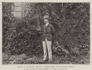 H H Johnston, britisk kommissær for Centralafrika, i Gardens of the Residence i Zomba, Nyasaland af English Photographer