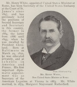 Henry White, ny amerikansk minister i Rom af English Photographer