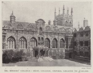 Mr Rhodes College, Oriel College, Oxford, Legatee til £100.000 af English Photographer