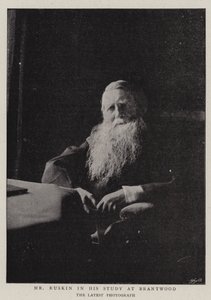 Ruskin i hans studie ved Brantwood af English Photographer