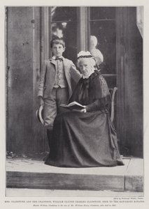 Fru Gladstone og hendes barnebarn, William Glynne Charles Gladstone, arving til Hawarden Estates af English Photographer