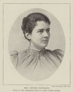 Fru Grover Cleveland, hustru til den valgte præsident i USA af English Photographer