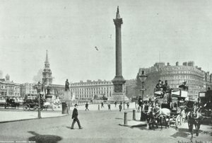 Nelsons Column, Trafalgar Square, Westminster LB: ser nordvest fra Cockspur Street, 1898 af English Photographer