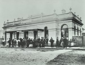 Notting Hill Gate Station: ydersiden af Metropolitan Railway, 1868 af English Photographer