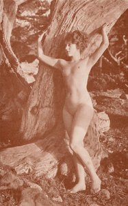 Nudistisk kunst: Jordbundet (s/h foto) af English Photographer