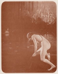 Nudistisk kunst: Vandliljer (s/h-foto) af English Photographer