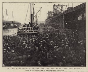 Afsted til Klondyke, et fartøj, der forlader San Francisco til Alaska af English Photographer