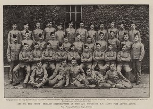 Ud til fronten, dygtige telegrafister fra 24th Middlesex Rifle Volunteers, Army Post Office Corps af English Photographer