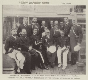 Officerer fra HMS Melita underholdt af de russiske myndigheder i Odessa af English Photographer