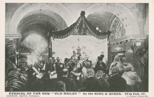 Åbning af Old Bailey af kongen og dronningen, 27. februar 1907 af English Photographer