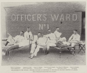 Vores succes i Soudan, officerer såret på Omdurman på det engelske militærhospital i Abadia af English Photographer