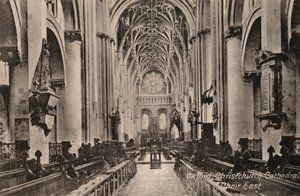 Oxford, Christchurch Cathedral, Choir East (s/h-billede) af English Photographer