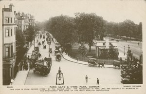 Park Lane og Hyde Park, London af English Photographer
