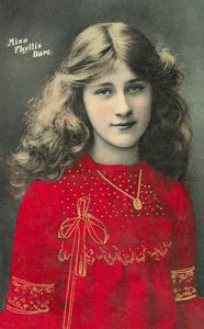 Phyllis Dare, engelsk skuespillerinde og sangerinde som ung pige (foto i farver) af English Photographer