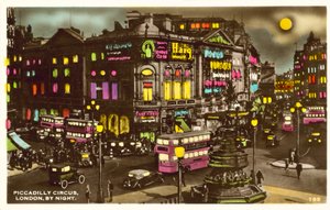 Piccadilly Circus, London, om natten (foto) af English Photographer