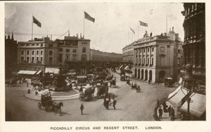 Piccadilly Circus og Regent Street, London af English Photographer