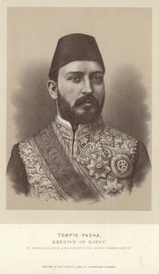 Portræt af Tewfik Pasha, Khedive i Egypten af English Photographer