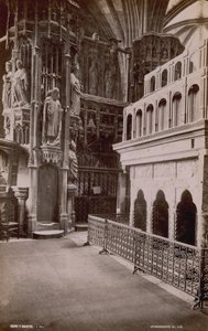 Postkort med et billede af det indre af Henry V Chantry i Westminster Abbey af English Photographer