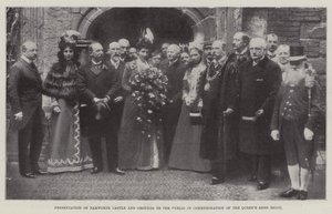 Præsentation af Tamworth Castle and Grounds for offentligheden til minde om Queens Long Reign, 27. maj 1899 af English Photographer