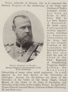 Prins Albrecht af Preussen, tyske kejserrepræsentant ved York-dåben af English Photographer
