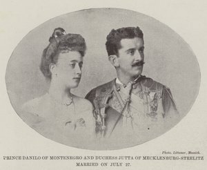 Prins Danilo af Montenegro og hertuginde Jutta af Mecklenburg-Strelitz giftede sig den 27. juli af English Photographer