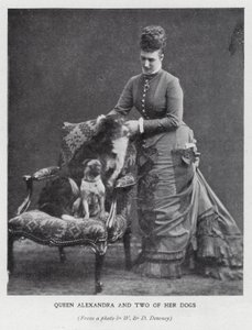 Dronning Alexandra og to af hendes hunde (s/h-billede) af English Photographer