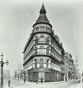 Queen Victoria Street, Mansion House Street hjørnet af Poultry and Queen Victoria Street, London, 1880 af English Photographer