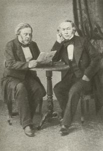 Richard Cobden (til venstre) og John Bright (til højre) (s/h-billede) af English Photographer