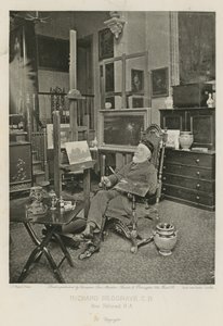 Richard Redgrave i hans Hyde Park Gate Studio af English Photographer