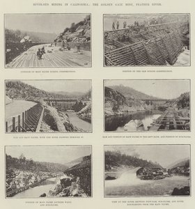 River-Bed-minedrift i Californien, Golden Gate-minen, Feather River