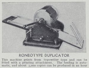 Roneotype duplikator (s/h foto) af English Photographer