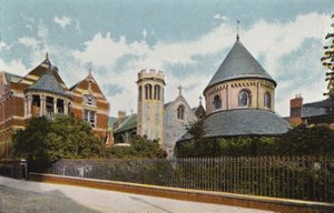 Runde kirke- og fagforeningsbygning af English Photographer