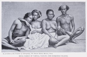 Kongefamilien i Vahitai, Taouata, Marquesas-øerne (s/h-billede) af English Photographer
