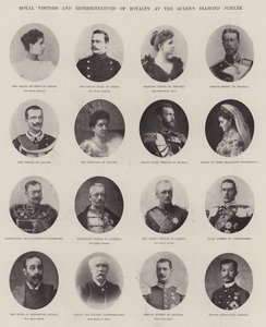 Kongelige besøgende og repræsentanter for royalties ved Queens Diamond Jubilee af English Photographer