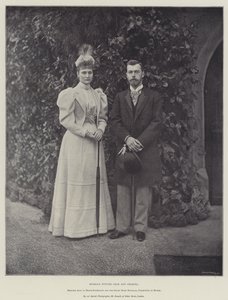 Ruslands fremtidige zar og zarina, prinsesse Alix af Hesse-Darmstadt og storhertug Nicholas, Czarevitch af Rusland
