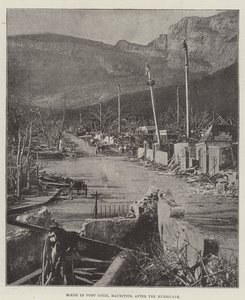 Scene i Port Louis, Mauritius, efter orkanen af English Photographer
