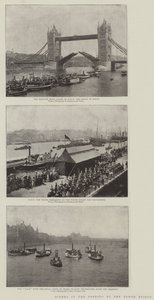 Scener ved åbningen af Tower Bridge af English Photographer