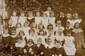 Skolebørn, Norfolk, begyndelsen af det 20. århundrede (s/h-foto) af English Photographer
