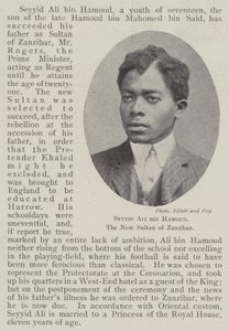 Seyyid Ali bin Hamoud, den nye sultan fra Zanzibar af English Photographer