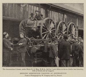 Sender ammunitionsvogne i Southampton af English Photographer