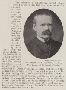 Sir Antony P MacDonnell, GCSI, nyt medlem af Indiens råd af English Photographer