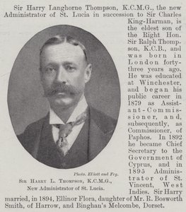 Sir Harry L Thompson, KCMG, ny administrator af St. Lucia af English Photographer