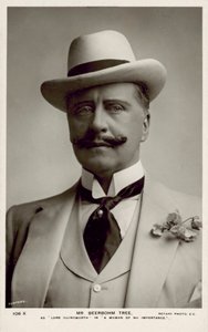 Sir Herbert Beerbohm Tree, engelsk skuespiller (s/h-foto) af English Photographer